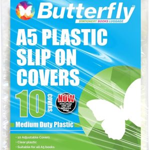 Butterfly A5 Plastic Book Cover 5’S Asst