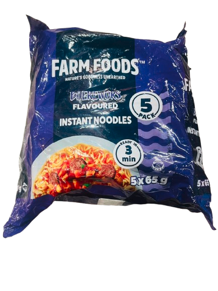 Farm Foods Noodles 5X65G Boerewors