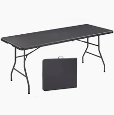 Plastic Table Steel Fold 1.8Mm*Black**
