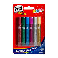 Pritt Glitter Glue Pens 6X10Ml Brights