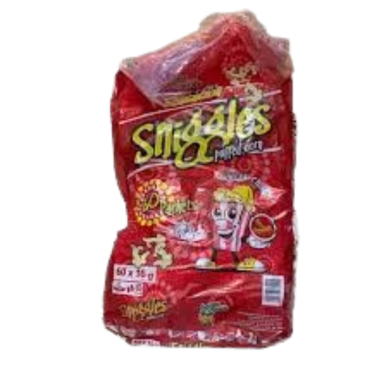 Sniggles Puff Corn 60X16G Sweet Chilli(Red)