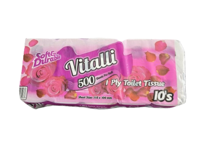 Toilet Paper 1X10’S Vitalli Recy 500Shts