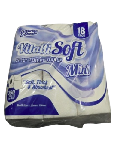 Toilet Paper 2Ply 18’S Vitalli 350Sht Virg